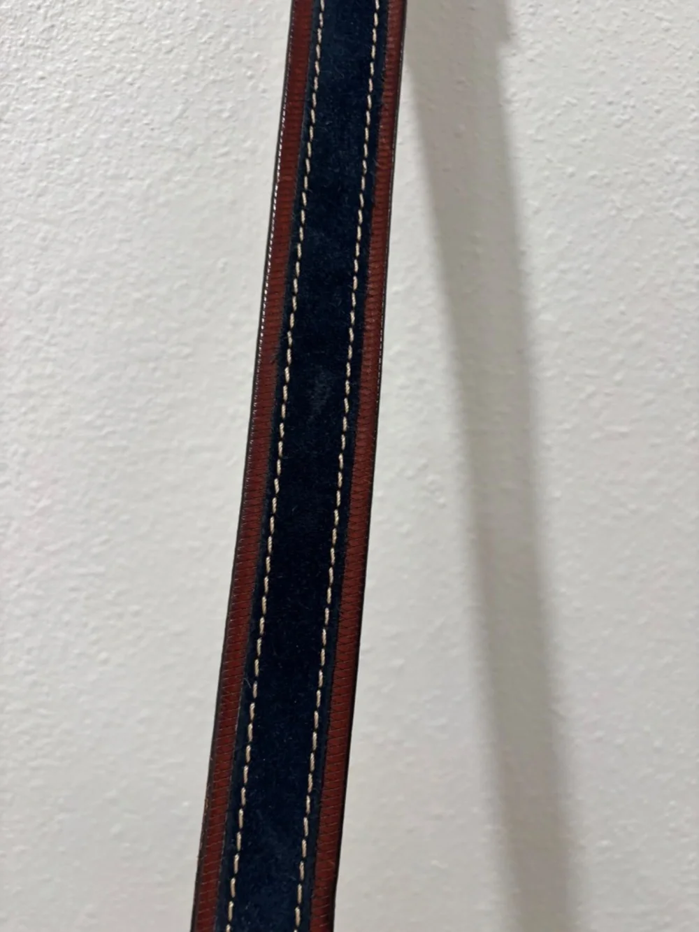 Johnston & Murphy Suede Overlay Belt Size 34 Brown/Black Made in Italy